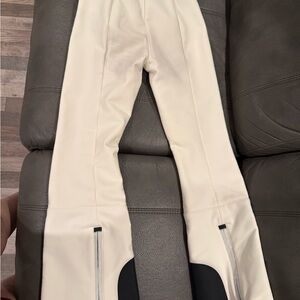 Moncler Women's Cream Pants with Black Details